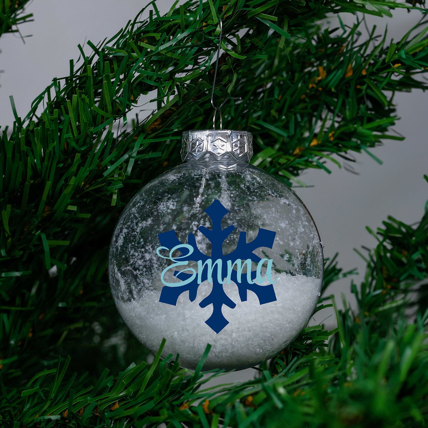 Kerstbal Sneeuw - Naam + Sneeuwvlok