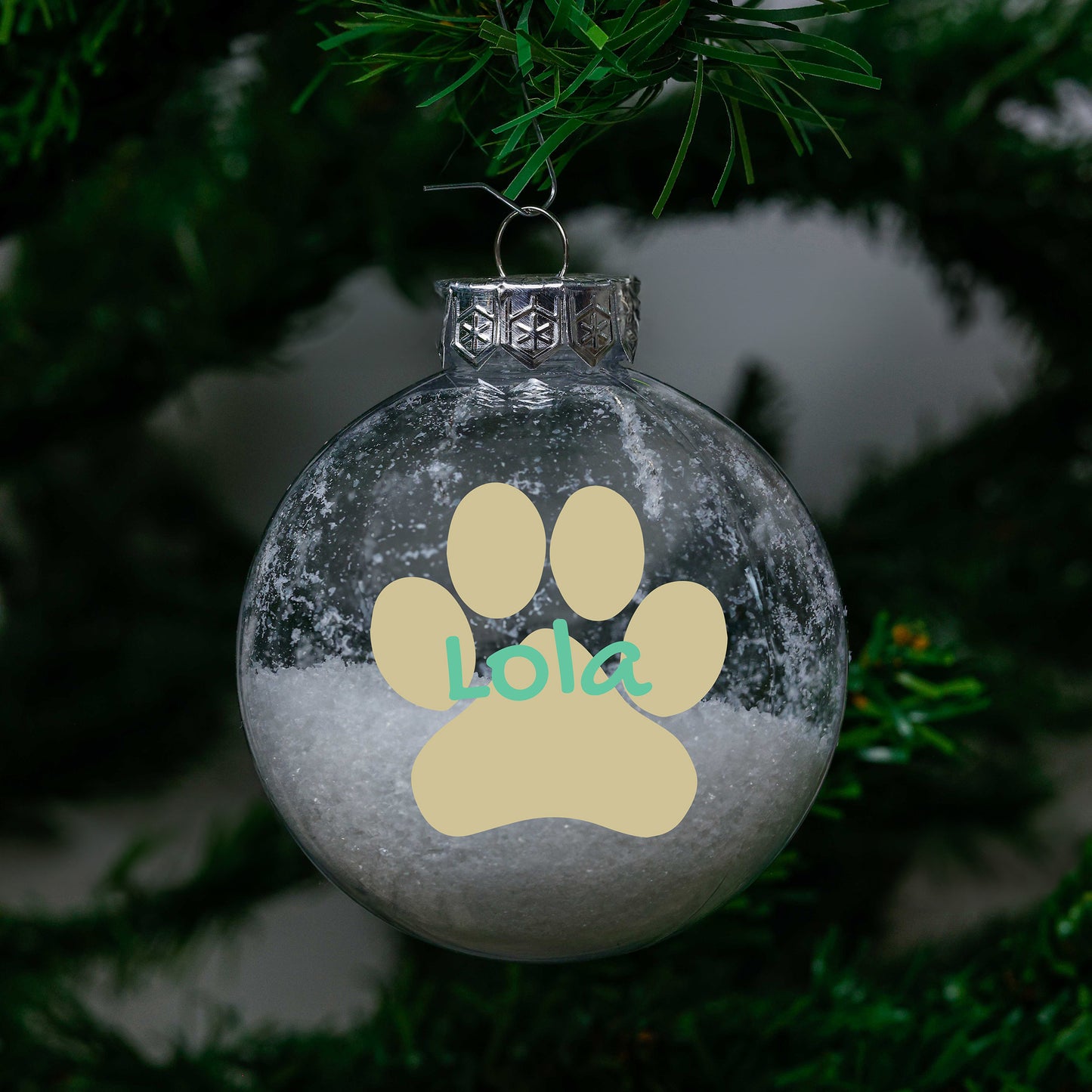 Kerstbal Sneeuw - Naam + Pootje