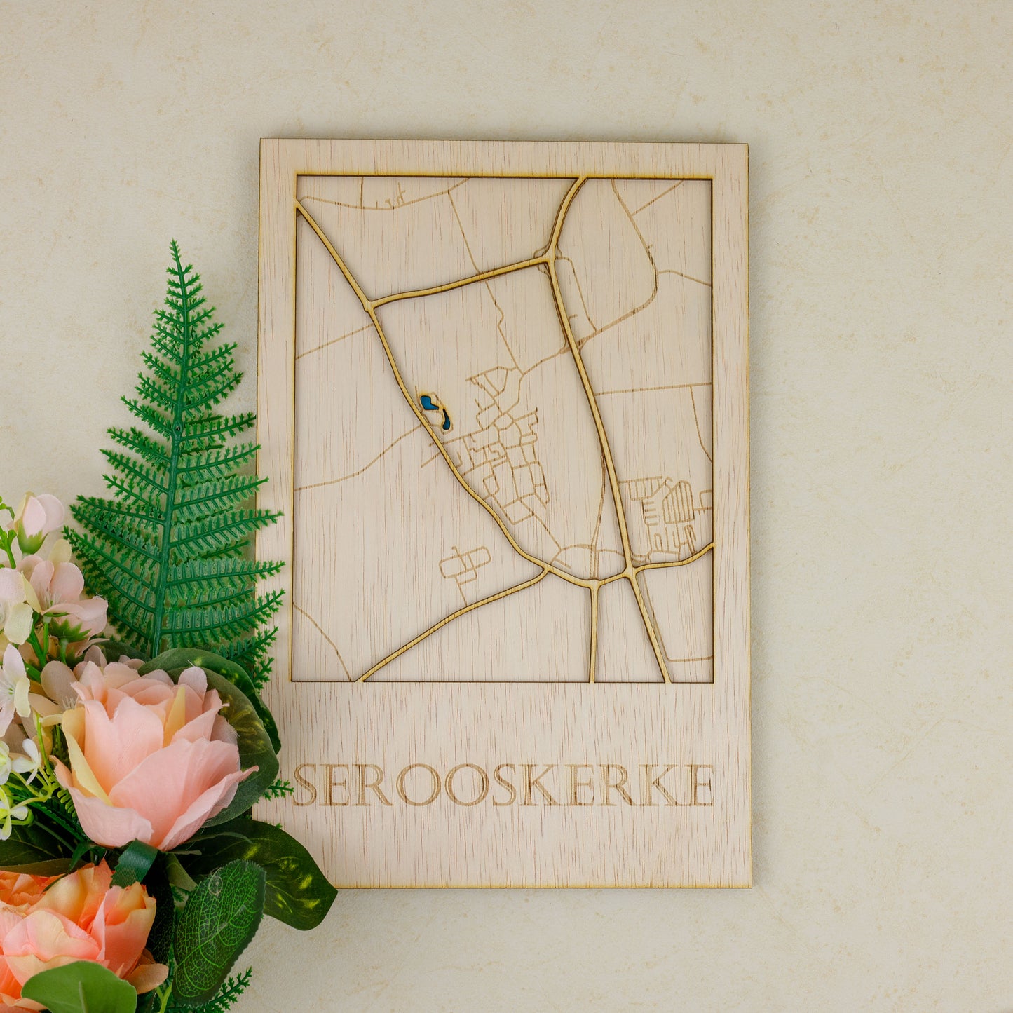 Houten stadsplattegrond - Serooskerke