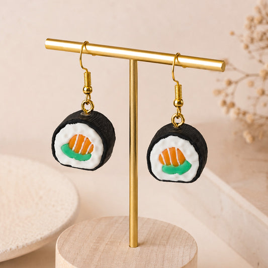 3D Print Oorbel - Sushi 'Maki Zalm Komkommer'