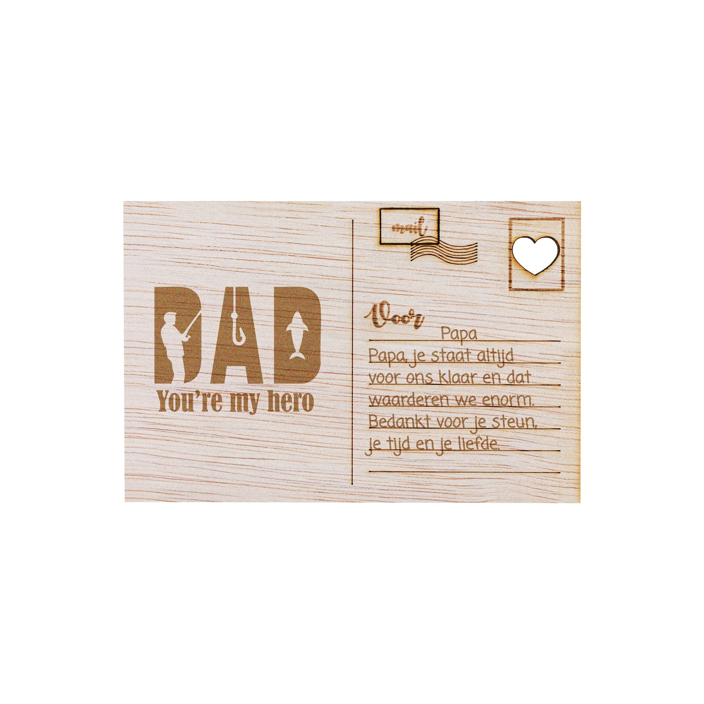 Houten kaart - DAD you're my hero