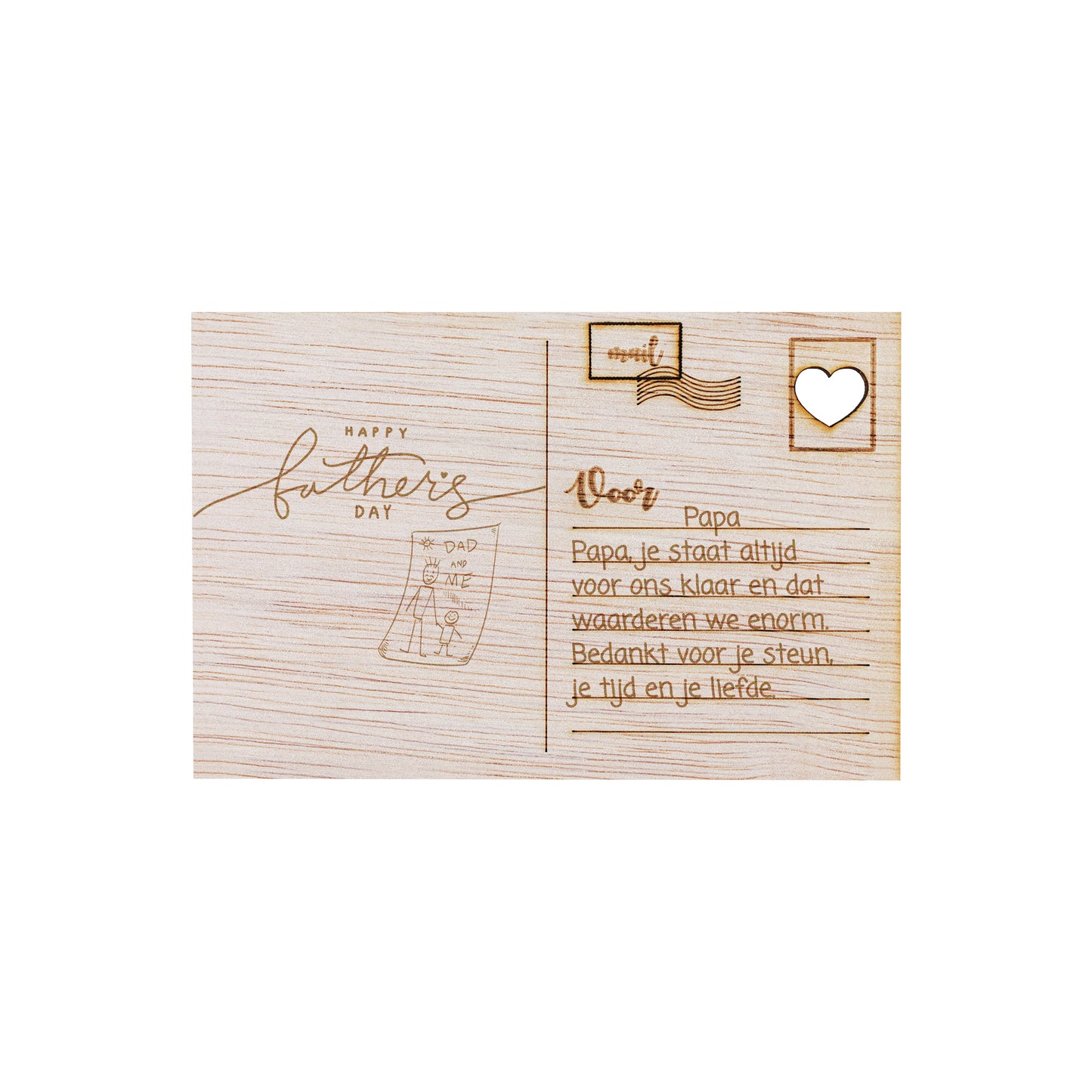 Houten kaart - Happy Fathersday