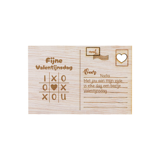 Houten kaart - Fijne valentijnsdag