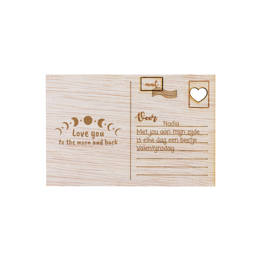 Houten kaart - Love you to the moon and back