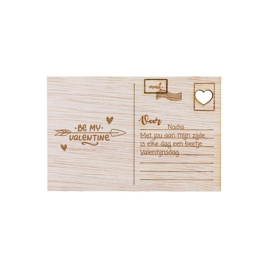 Houten kaart - Be My Valentine