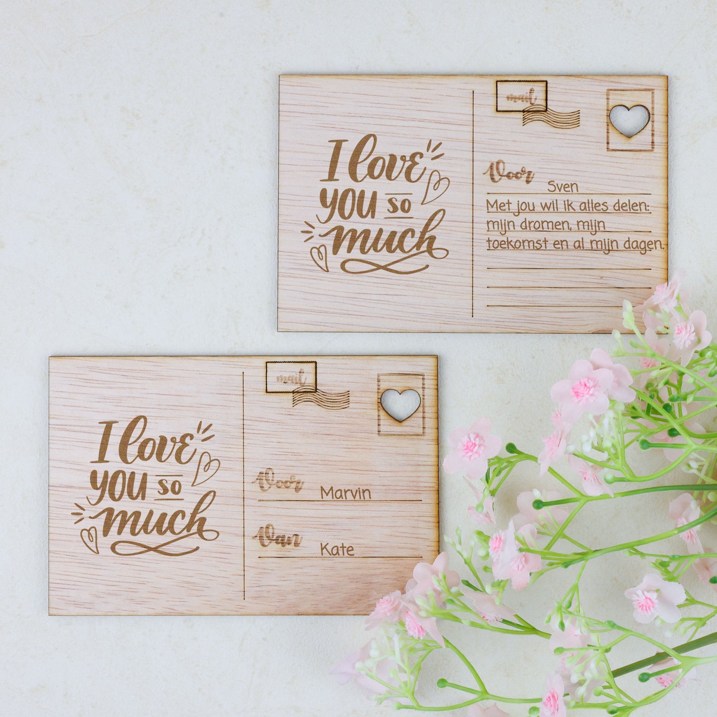 Houten kaart - I love you so much