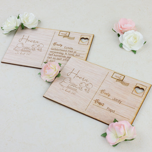 Houten kaart - Hoera