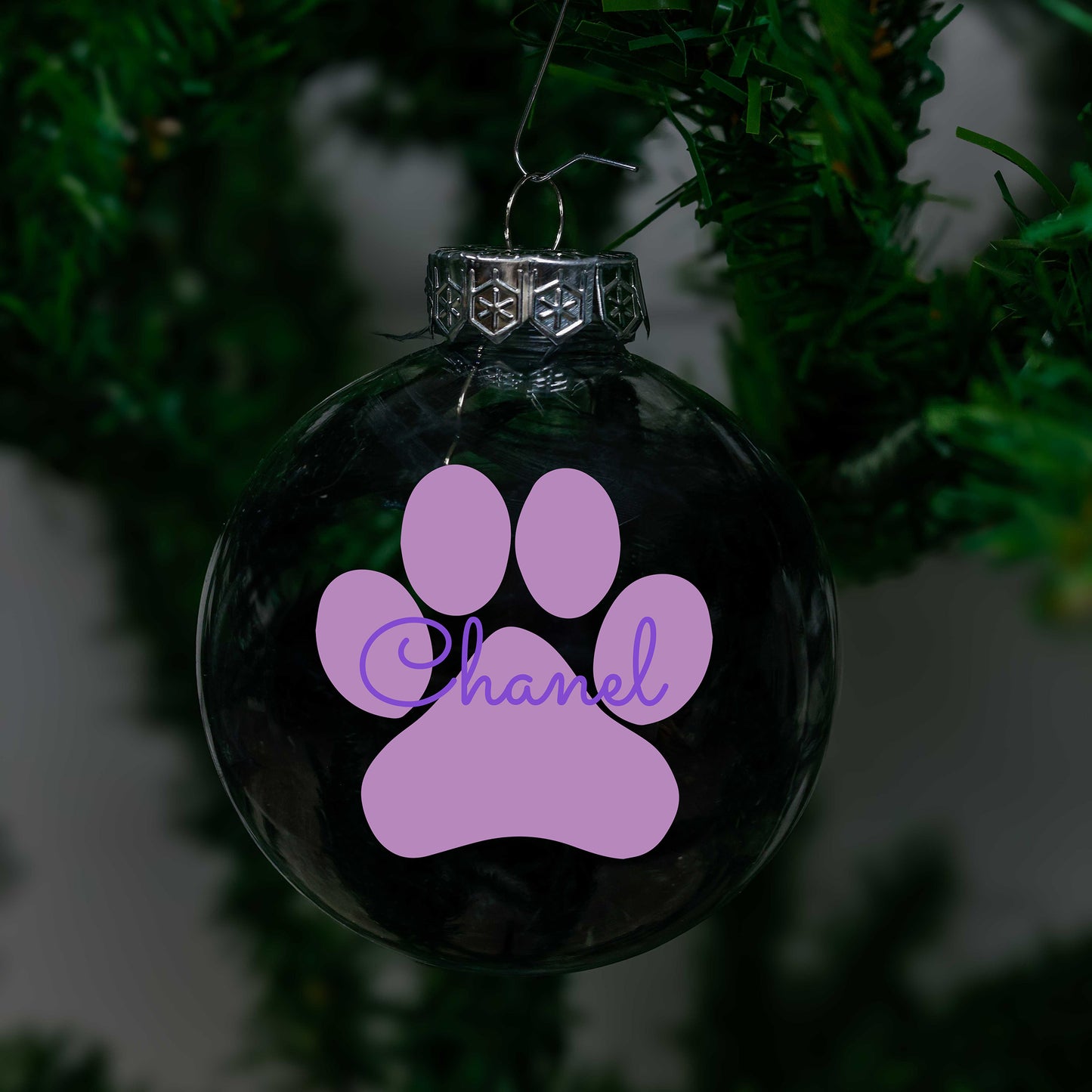 Kerstbal Zwarte Veertjes- Naam + Pootje