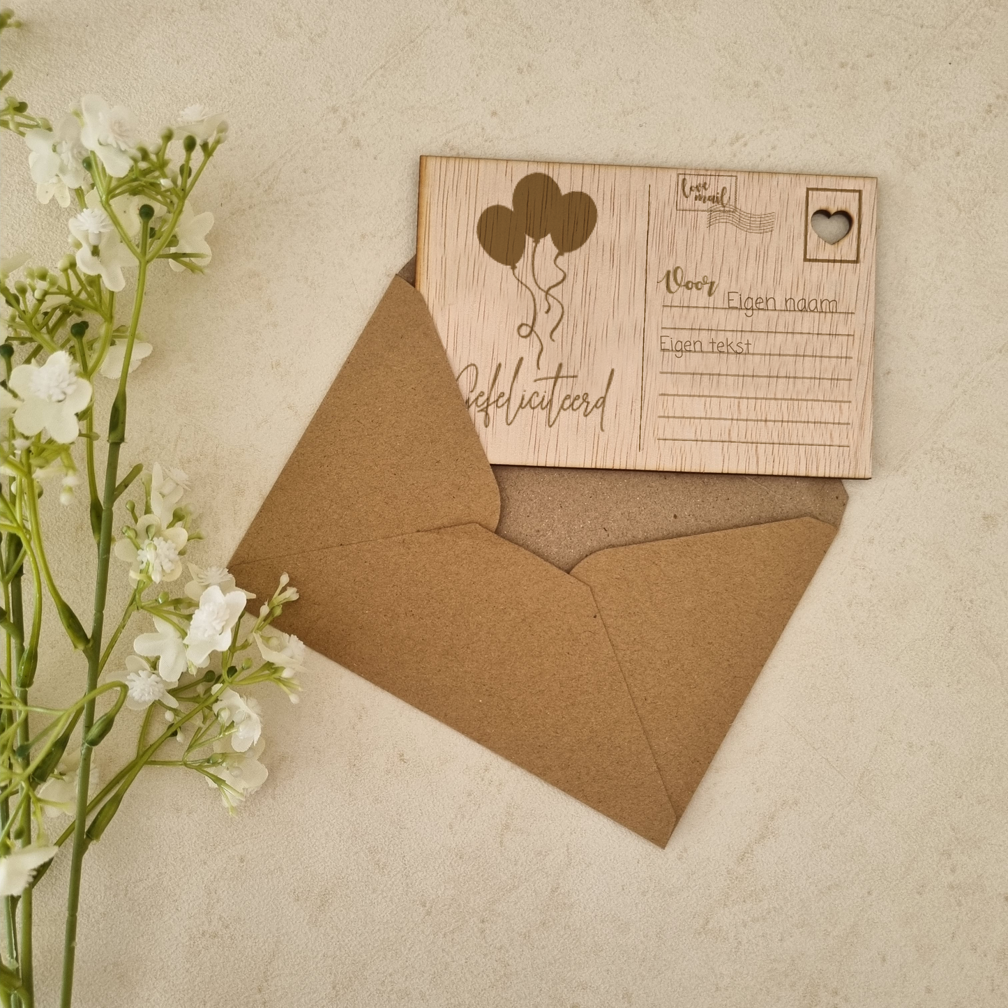 Houten kaart - Ballonnen