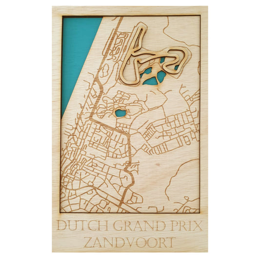Houten stadsplattegrond - Dutch Grand Prix Zandvoort