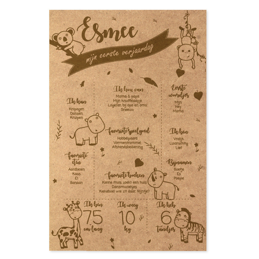 1e Verjaardagsbord - Jungle