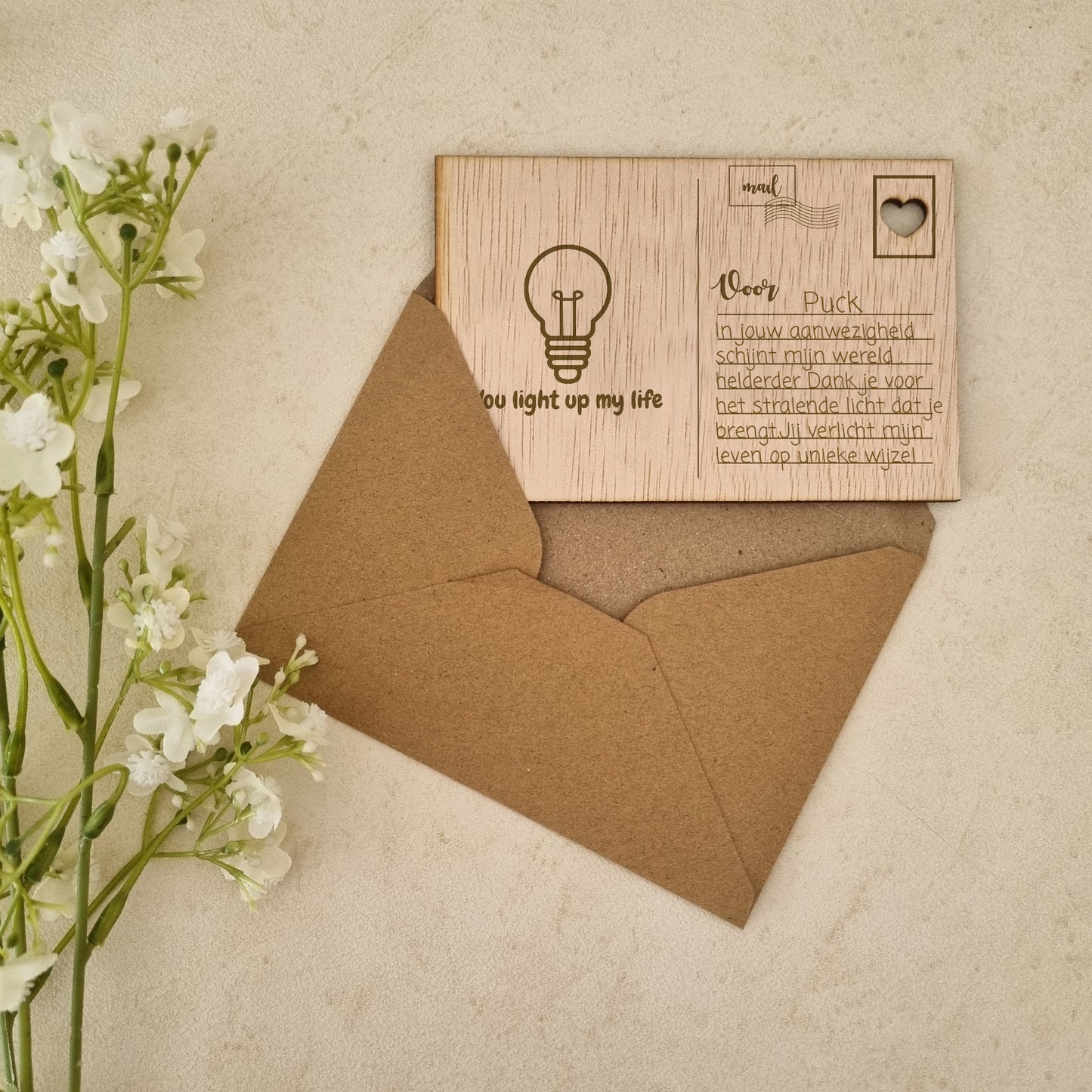 Houten kaart - You light up my life