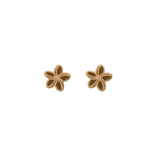 Oorbellen knopjes - plumeria