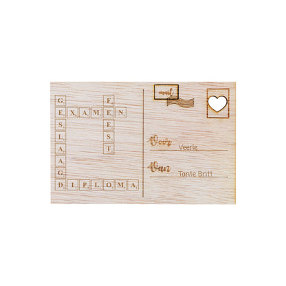Houten kaart - Puzzel Geslaagd