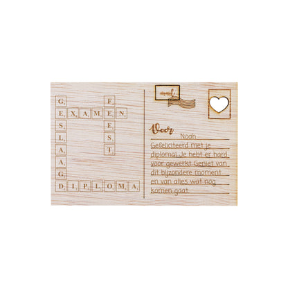 Houten kaart - Puzzel Geslaagd