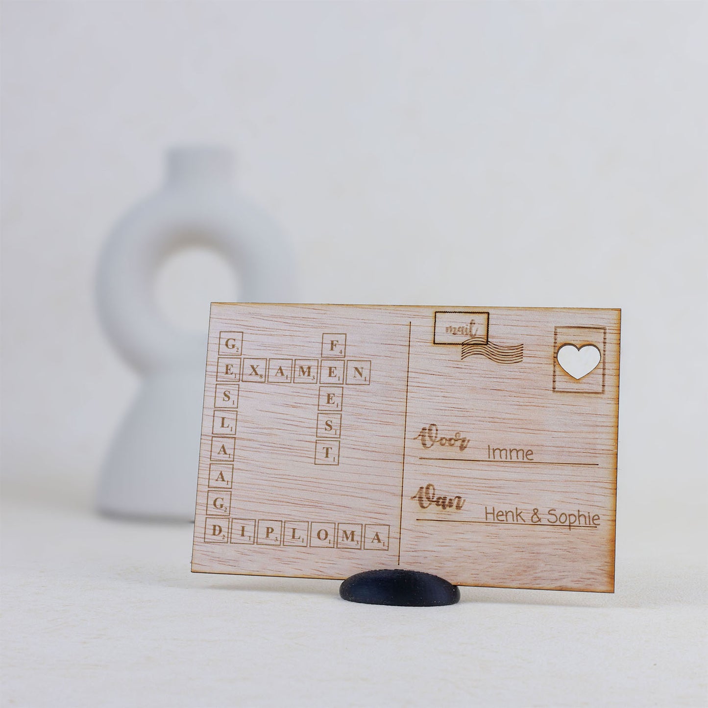 Houten kaart - Puzzel Geslaagd