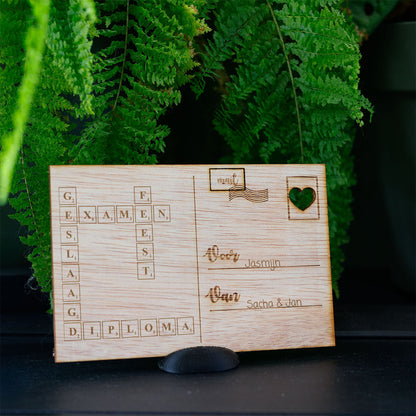 Houten kaart - Puzzel Geslaagd