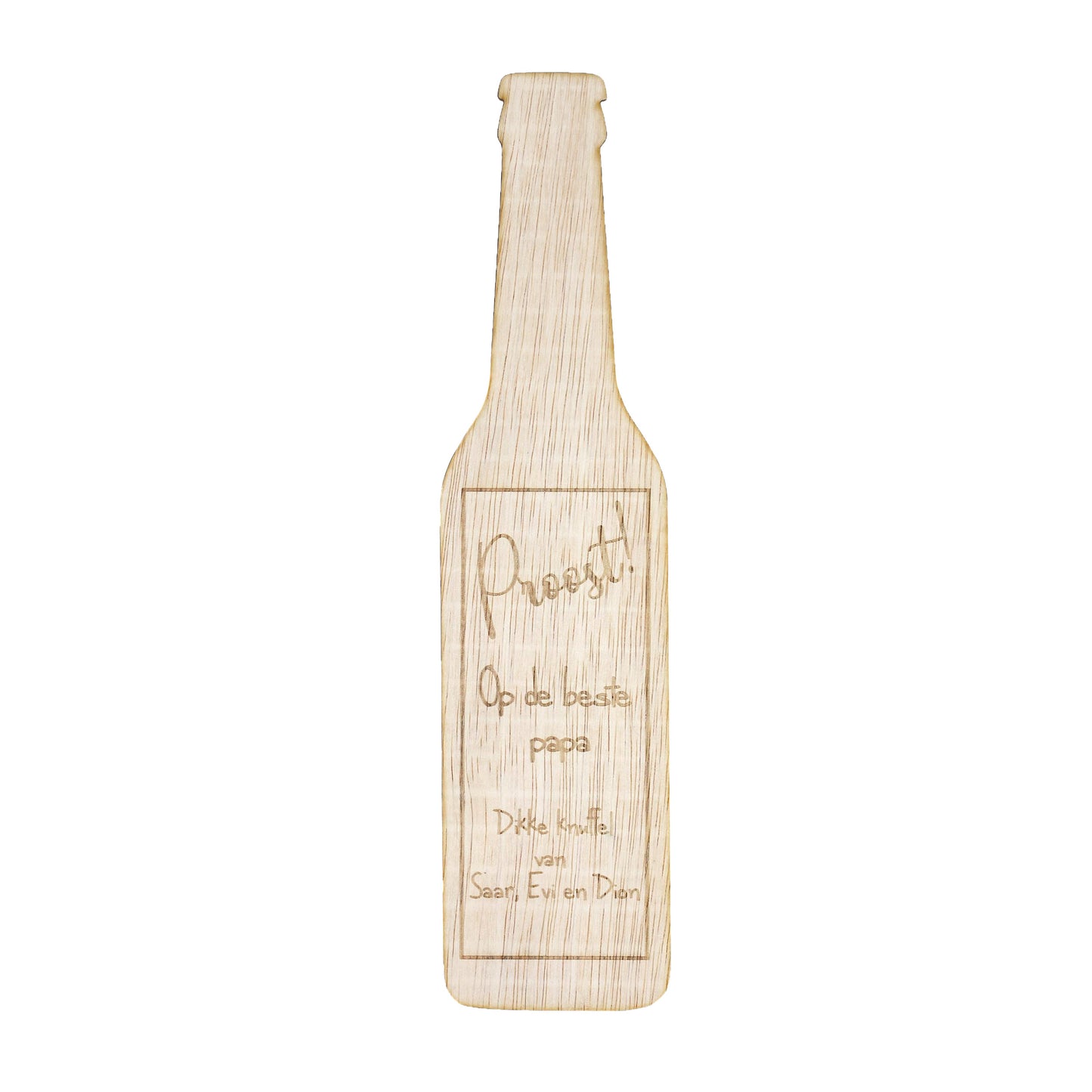 Houten bierflesje