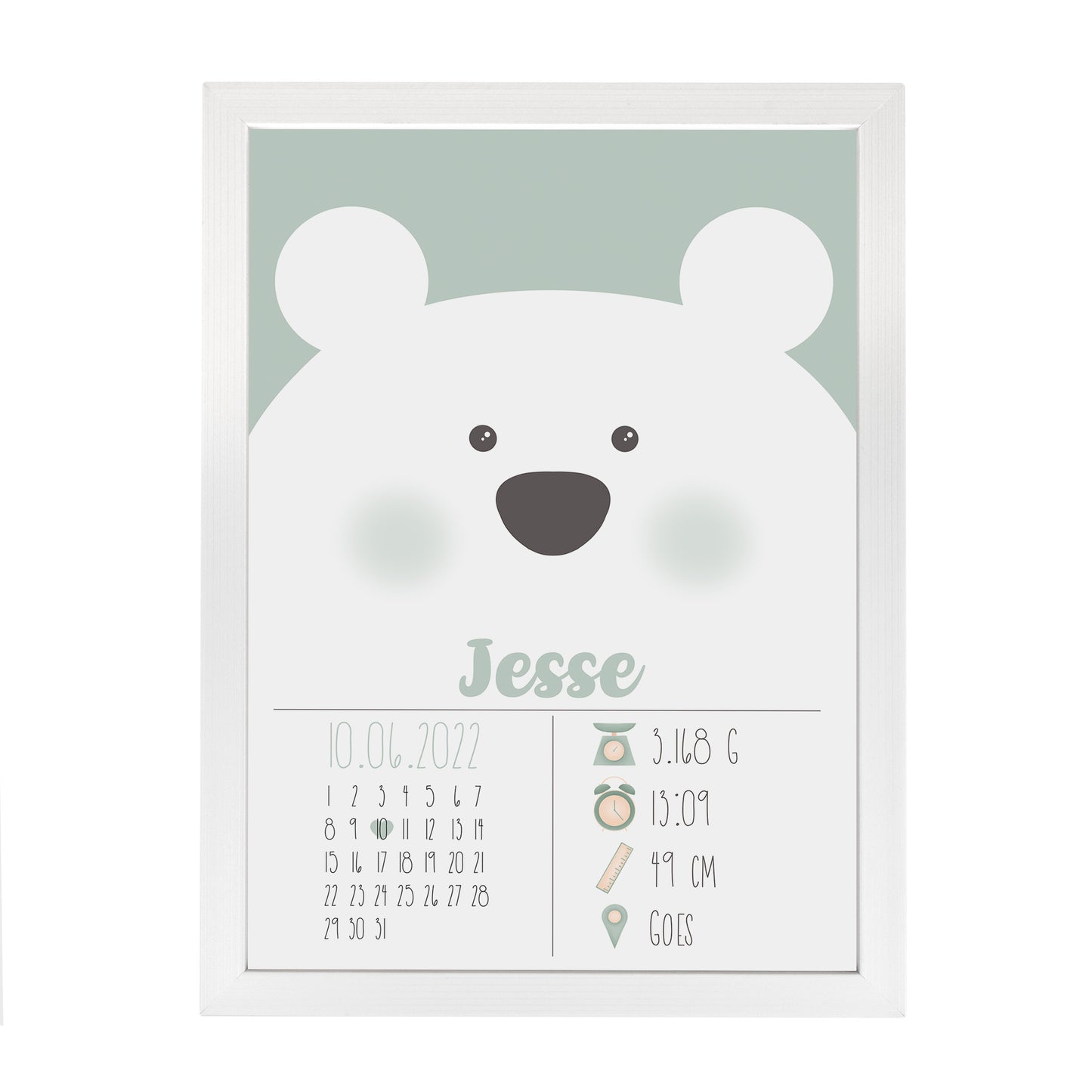 Geboorteposter - IJsbeer