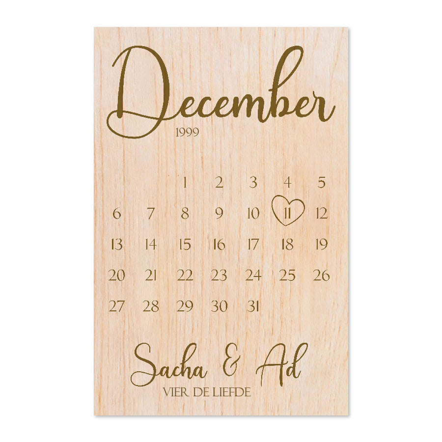 Kalender - Trouwdag