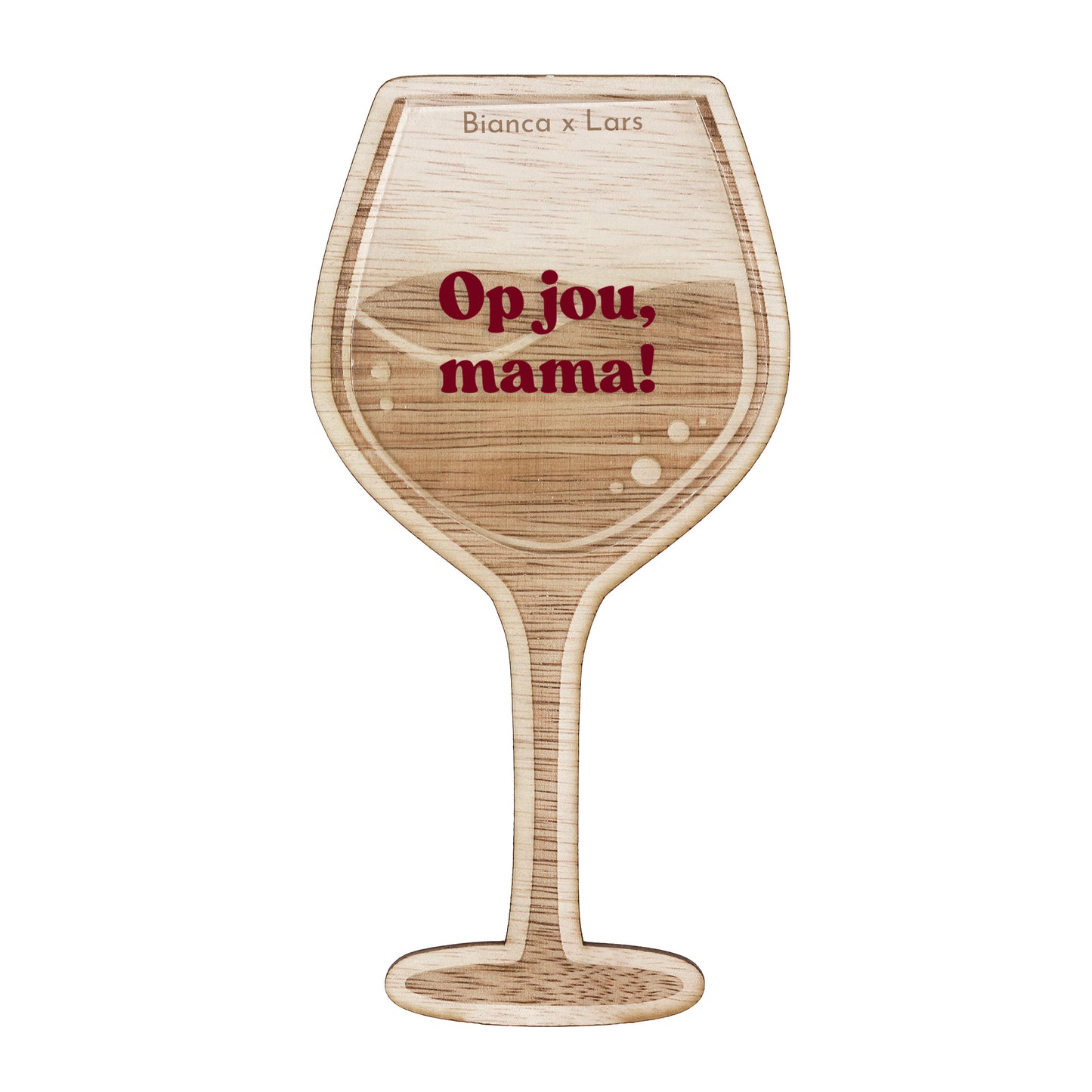 Houten wijnglas