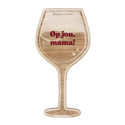 Houten wijnglas
