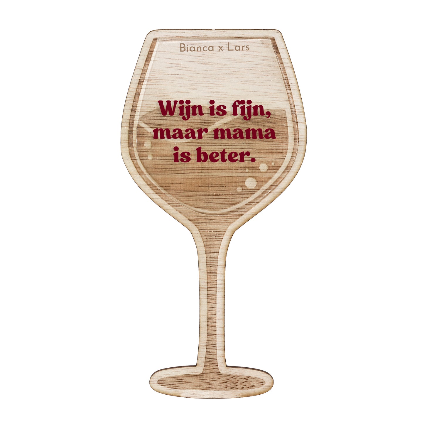 Houten wijnglas