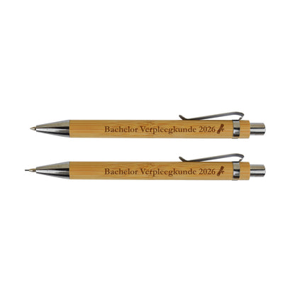 Bamboe Set: Pen + Potlood - Schoolnaam