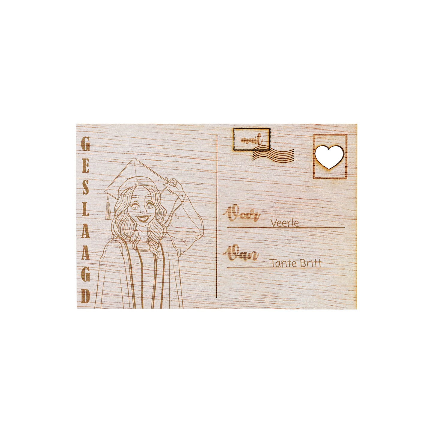 Houten kaart - Geslaagd