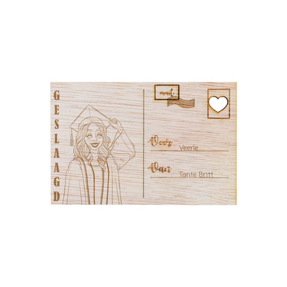 Houten kaart - Geslaagd