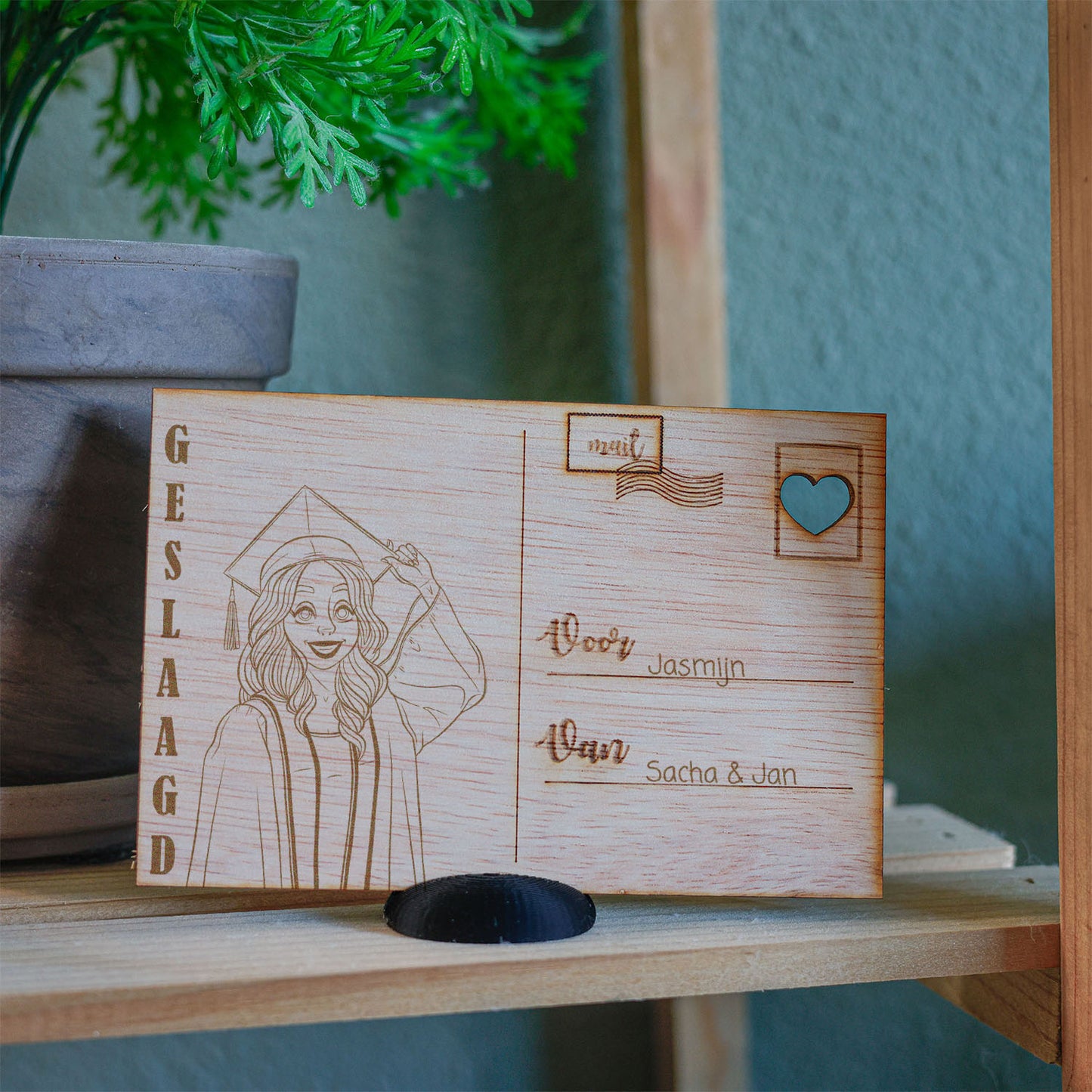 Houten kaart - Geslaagd