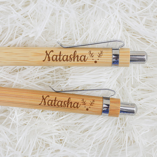 Bamboe Set: Pen + Potlood - Naam Kerst-Editie