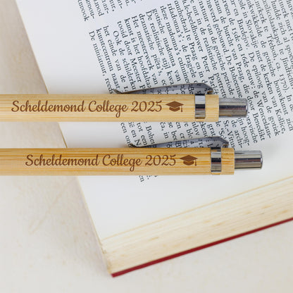 Bamboe Set: Pen + Potlood - Schoolnaam