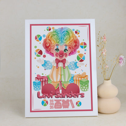 Geboorteposter - Clown