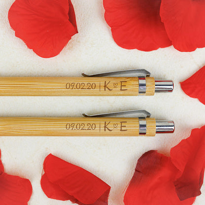 Bamboe Set: Pen + Potlood - Datum + Initialen