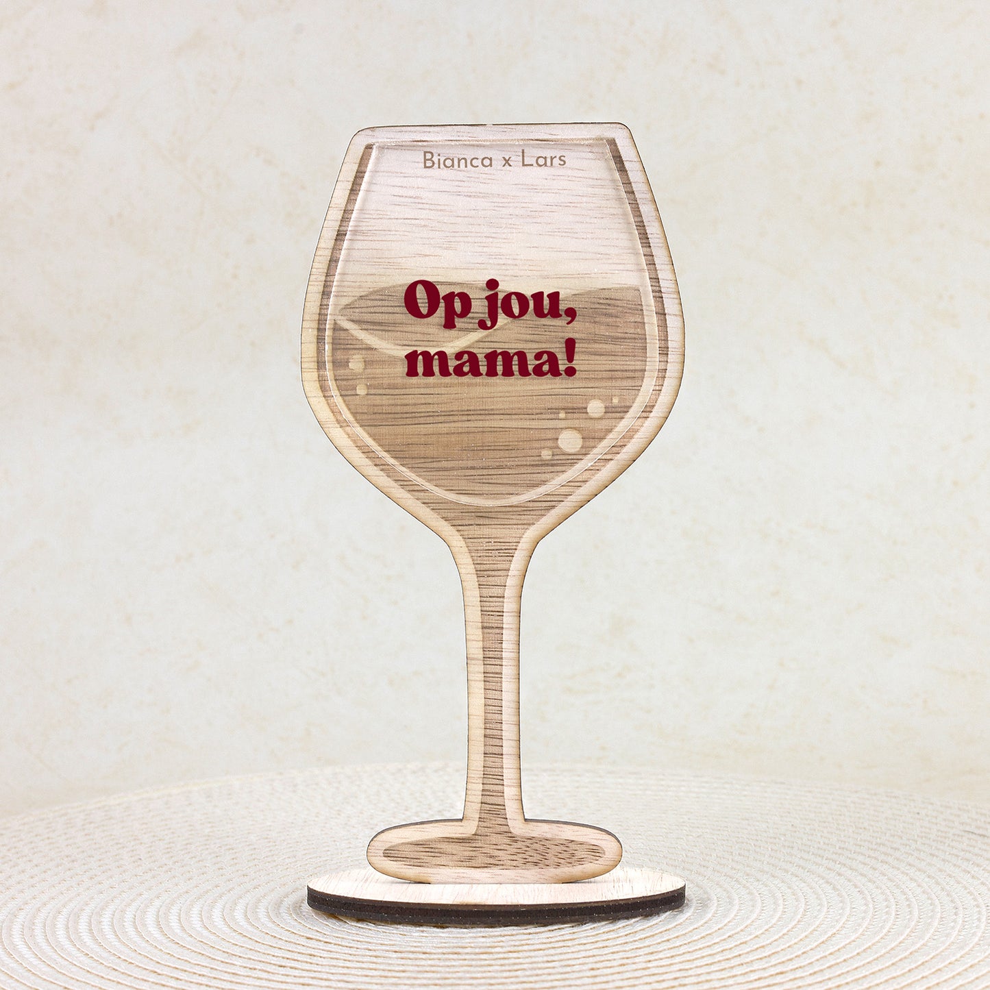 Houten wijnglas