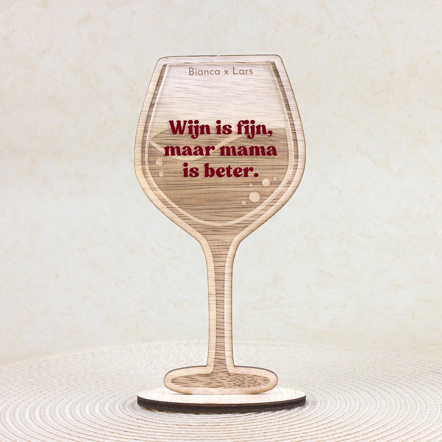Houten wijnglas