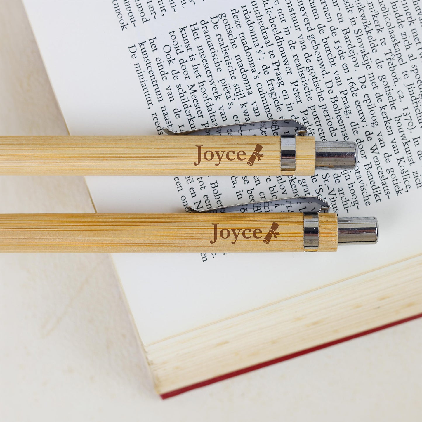 Bamboe Set: Pen + Potlood - Naam Geslaagd-Editie