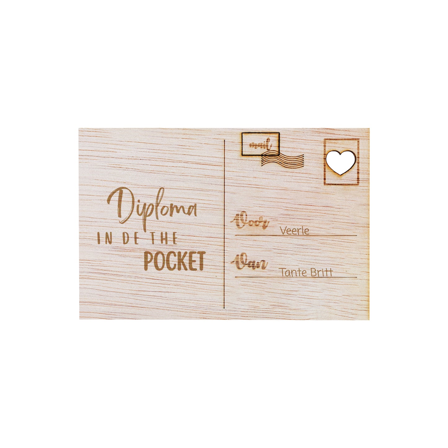 Houten kaart - Diploma in the pocket