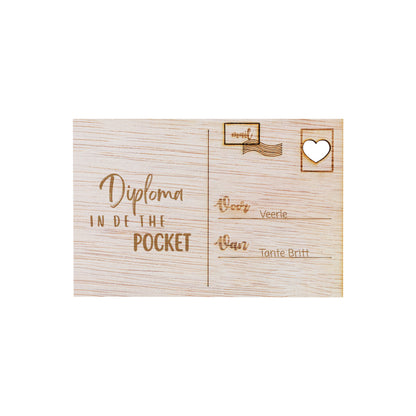 Houten kaart - Diploma in the pocket