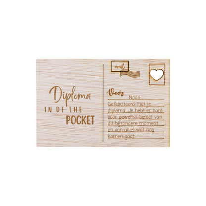 Houten kaart - Diploma in the pocket