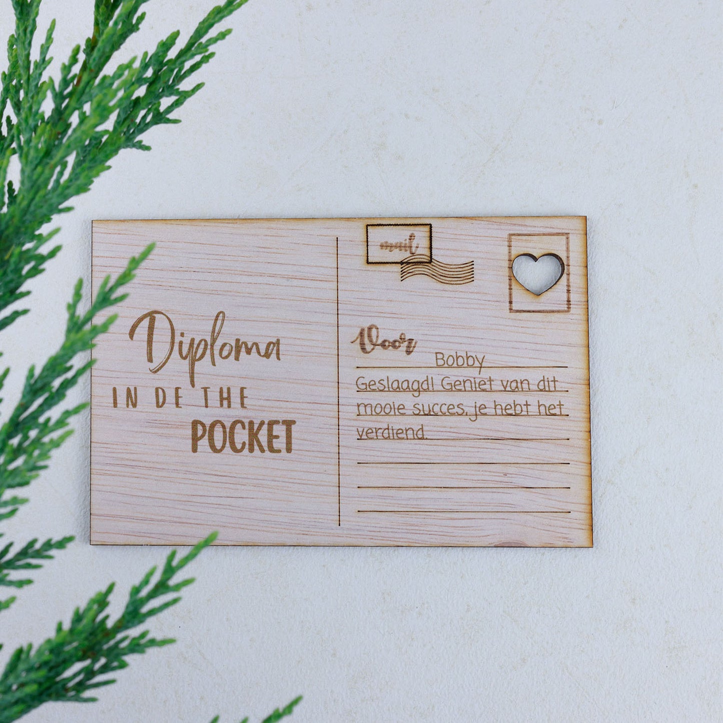 Houten kaart - Diploma in the pocket