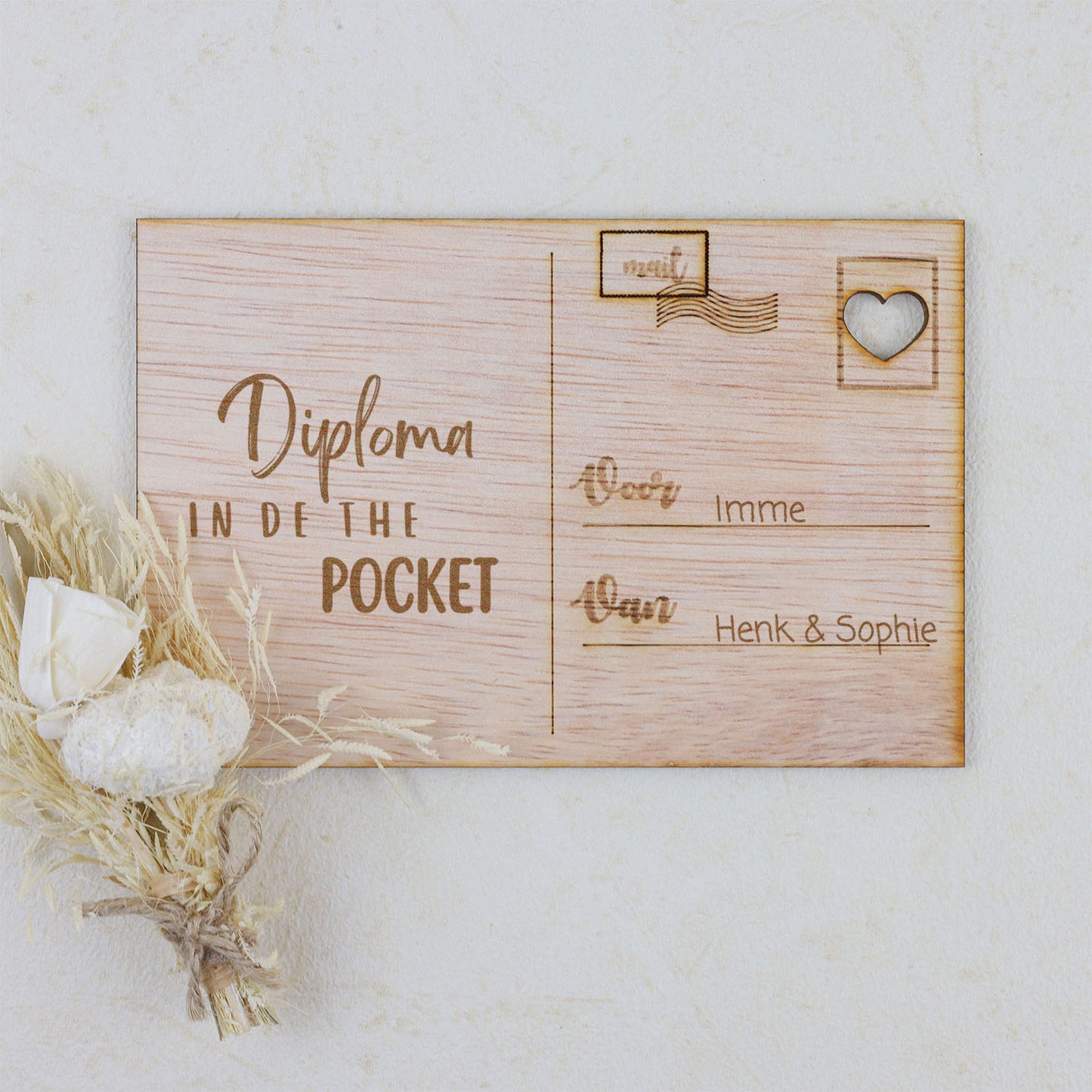Houten kaart - Diploma in the pocket