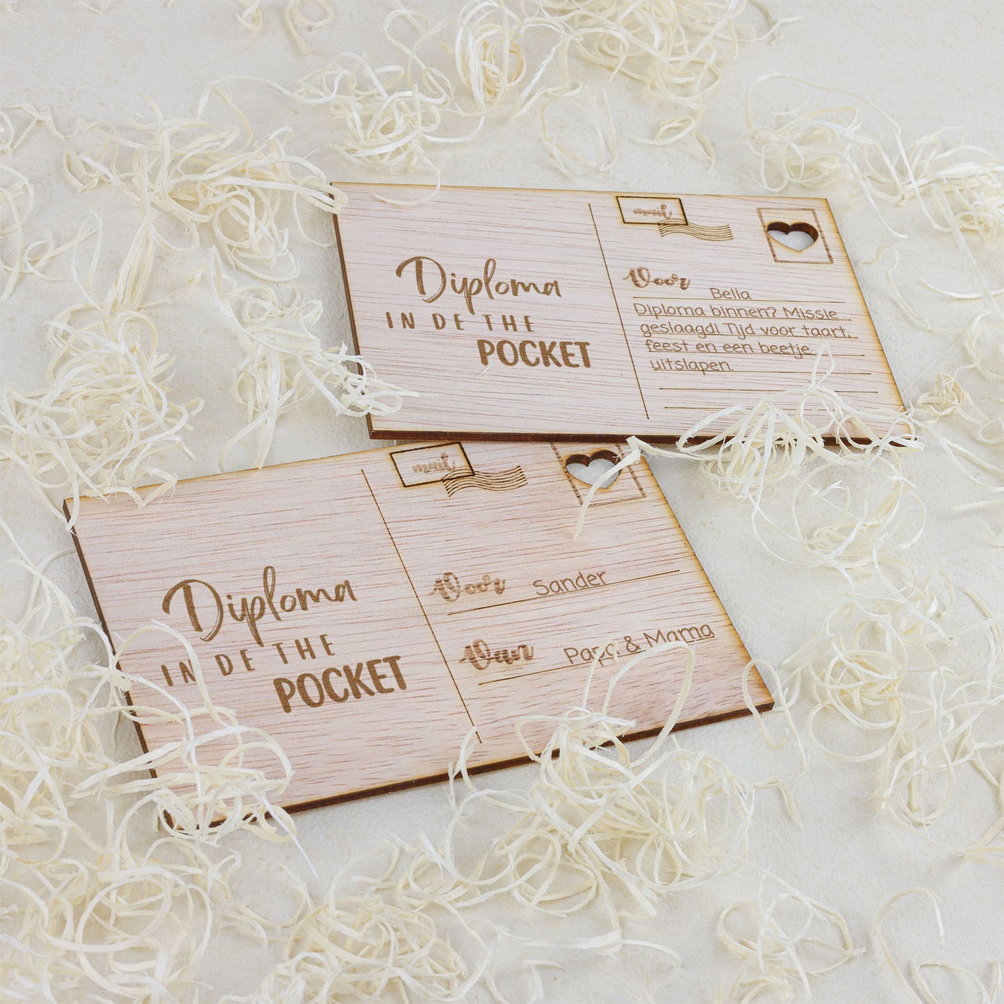 Houten kaart - Diploma in the pocket