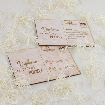 Houten kaart - Diploma in the pocket