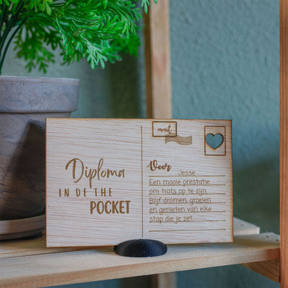 Houten kaart - Diploma in the pocket