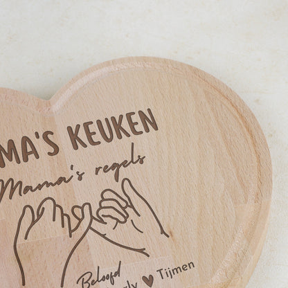 Snijplank hart - Mama's keuken, mama's regels