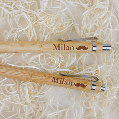 Bamboe Set: Pen + Potlood - Naam