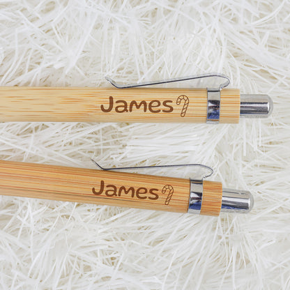 Bamboe Set: Pen + Potlood - Naam Kerst-Editie