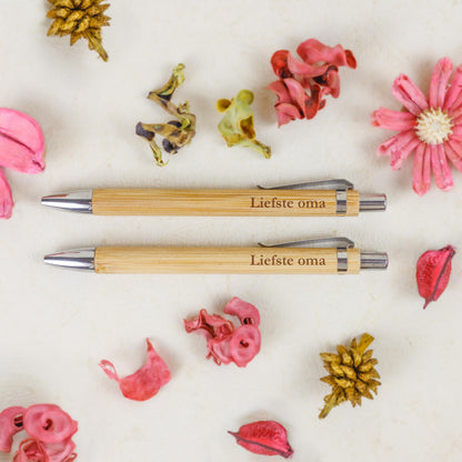 Bamboe Set: Pen + Potlood - Liefste Oma